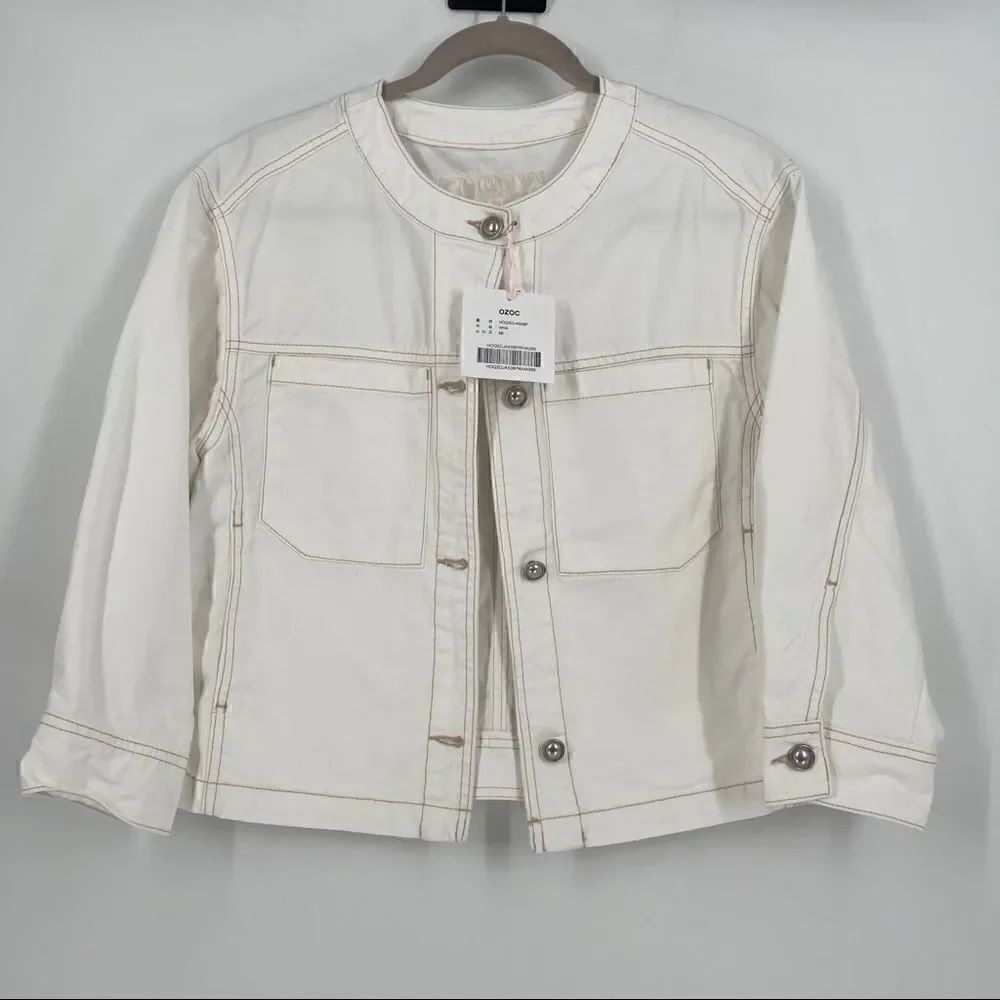 OZOC WHITE DENIM JACKET 